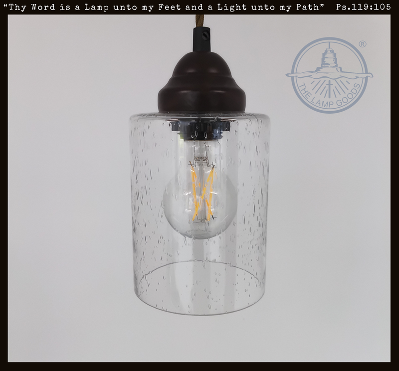 Simple Seeded Glass Farmhouse Pendant