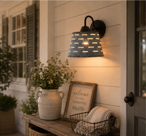 Rustic Galvanized Vented Tin Wall Sconce