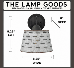Rustic Galvanized Vented Tin Wall Sconce
