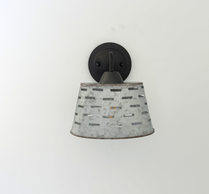 Rustic Galvanized Vented Tin Wall Sconce