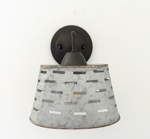 Rustic Galvanized Vented Tin Wall Sconce
