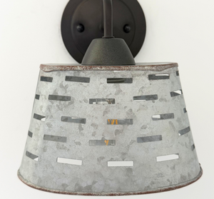 Rustic Galvanized Vented Tin Wall Sconce