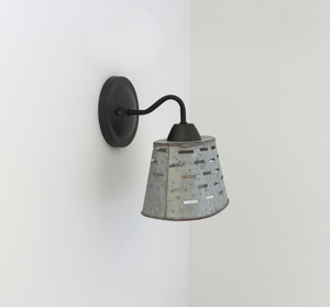 Rustic Galvanized Vented Tin Wall Sconce