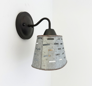 Rustic Galvanized Vented Tin Wall Sconce