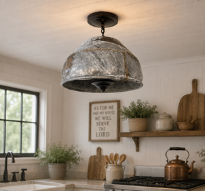 Rustic Bucket Chain Ceiling Light