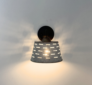 Rustic Galvanized Vented Tin Wall Sconce