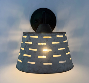 Rustic Galvanized Vented Tin Wall Sconce