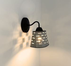 Rustic Galvanized Vented Tin Wall Sconce