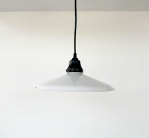 White Enamel Barn Pendant Light – Farmhouse Industrial Ceiling Fixture