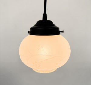Frosted Vine Clear Bottom Dome Pendant