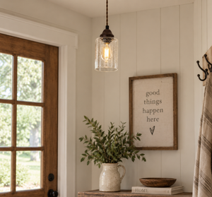 Simple Seeded Glass Farmhouse Pendant