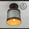 Copper Band Fluted Bucket Ceiling Light