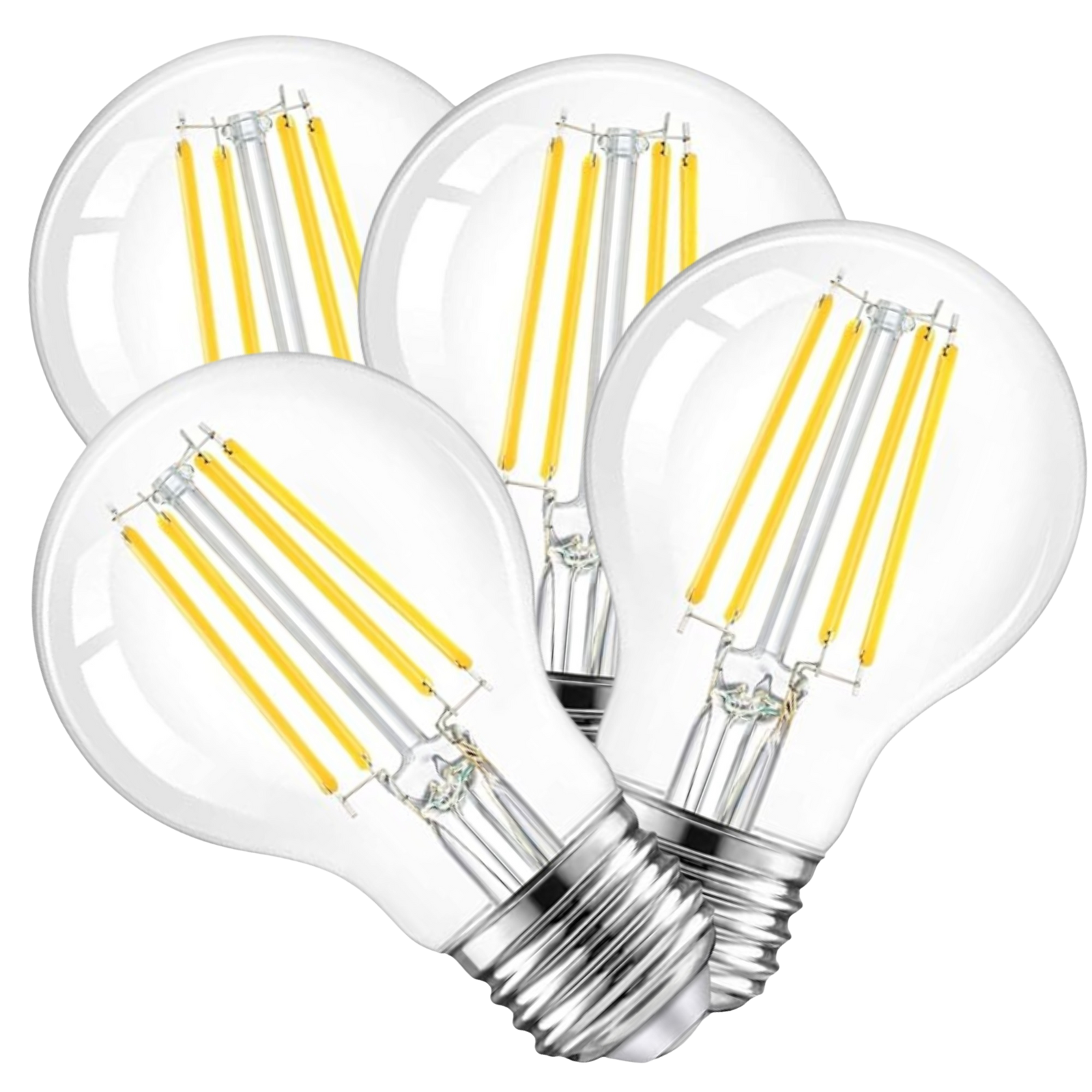 4 Pack - Dimmable LED Clear 60W Eq. A19 - The Lamp Goods