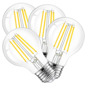 4 Pack - Dimmable LED Clear 60W Eq. A19 - The Lamp Goods