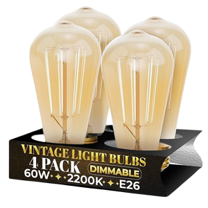 4 Pack - Dimmable Vintage 60W Incand.