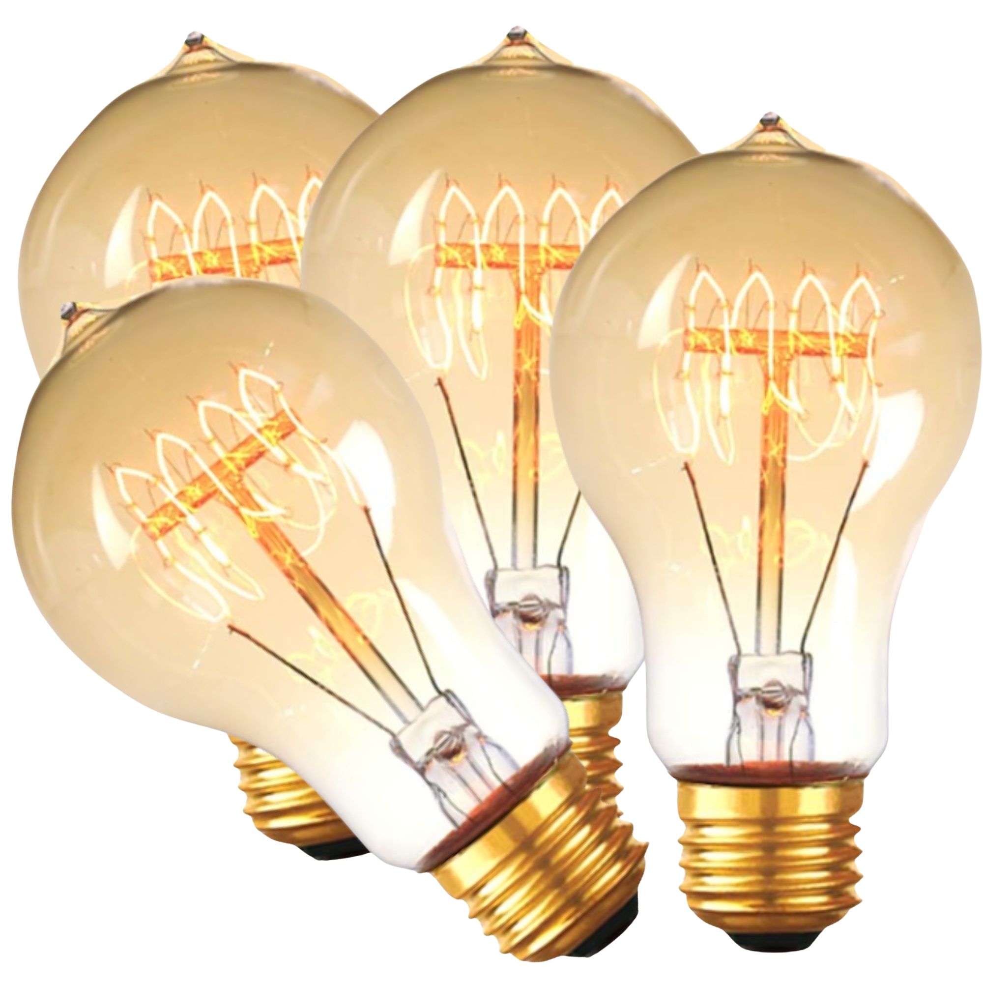 4 Pack - Dimmable Spiral Vintage 60W Incand.