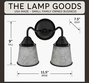 Farmhouse Lime Washed Bucket Double Sconce
