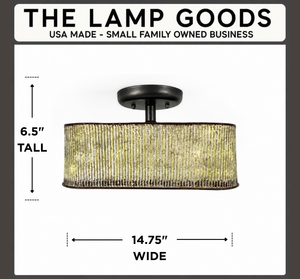 Farmhouse Lime Washed Trough Ceiling Light