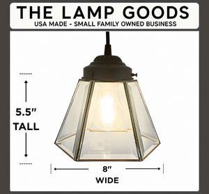 Large Brass and Glass Pendant Light