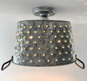 OVAL Pierced Wash Tub Ceiling Light Fixture