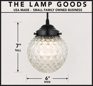 Rare Diamond Antique 1930's Glass Pendant Lighting