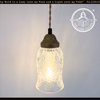 Vintage Ribbed Tall Clear Glass Pendant