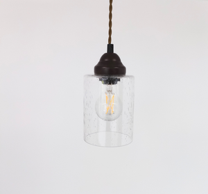 Simple Seeded Glass Farmhouse Pendant