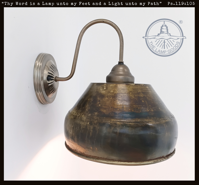 Antique Dark Brassy Gold Rustic Bucket Wall Sconce - The Lamp Goods