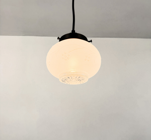 Frosted Vine Clear Bottom Dome Pendant