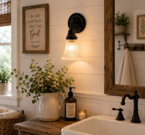Amber Holophane Clear Glass Wall Sconce or Pendant Light - The Lamp Goods