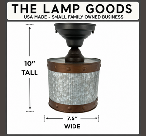 Copper Band Fluted Bucket Ceiling Light