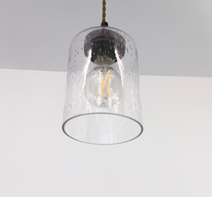 Simple Seeded Glass Farmhouse Pendant