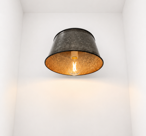 Copper-Edge Brass Toned Farm Drum Wall Sconce
