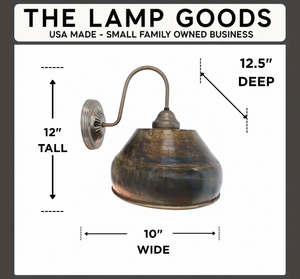 Antique Dark Brassy Gold Rustic Bucket Wall Sconce - The Lamp Goods