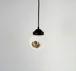 Unique Floral Design Milk Glass Pendant