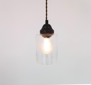 Simple Seeded Glass Farmhouse Pendant