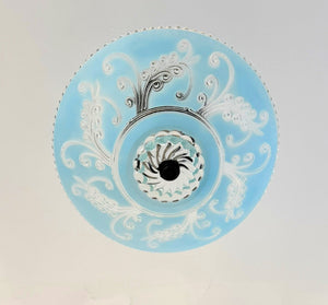 Vintage Frosted Floral Scroll Glass Ceiling Light