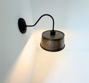 Copper-Edge Brass Toned Farm Drum Wall Sconce