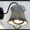 Petite Galvanized Rustic Colander Wall Sconce