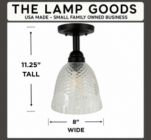 Vintage Diamond Trellis Floral Band Ceiling Light