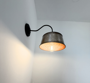 Copper-Edge Brass Toned Farm Drum Wall Sconce
