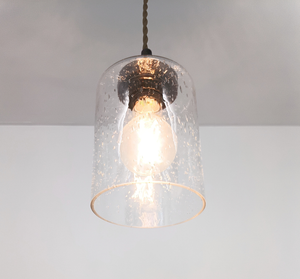 Simple Seeded Glass Farmhouse Pendant