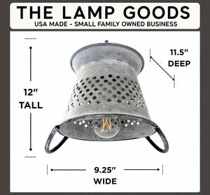 Petite Galvanized Rustic Colander Wall Sconce