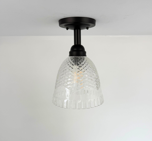 Vintage Diamond Trellis Floral Band Ceiling Light