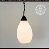 Farmhouse White Feathered Glass Pendant