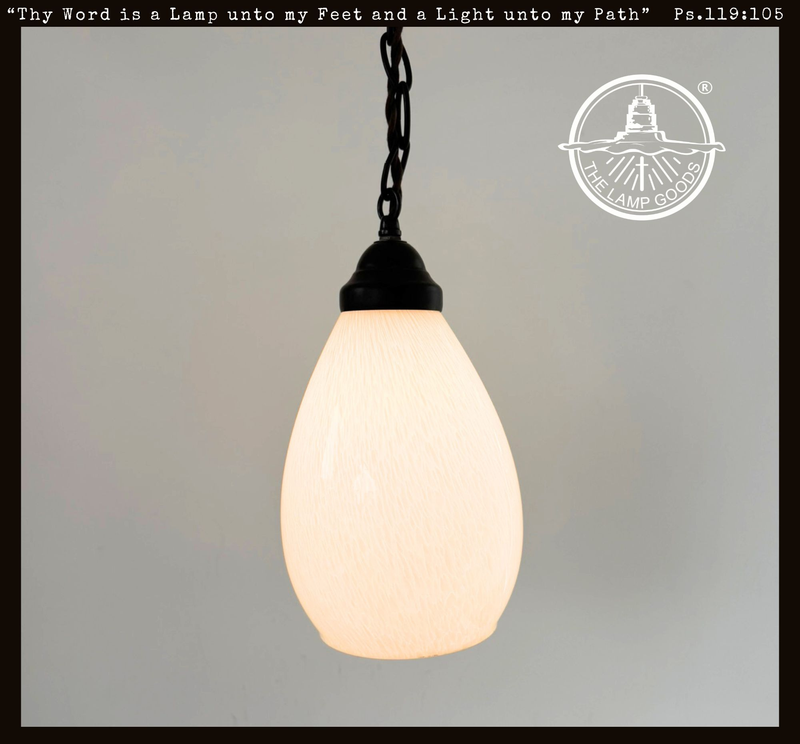 Farmhouse White Feathered Glass Pendant