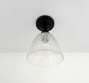 Vintage Diamond Trellis Floral Band Ceiling Light