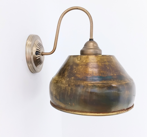 Antique Dark Brassy Gold Rustic Bucket Wall Sconce - The Lamp Goods
