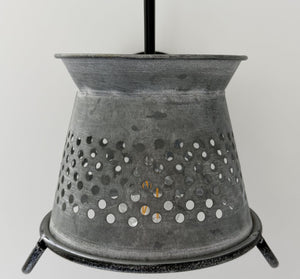 Petite Galvanized Rustic Colander Wall Sconce