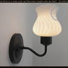 RARE Antique Milk Glass Swirl Wall Sconce